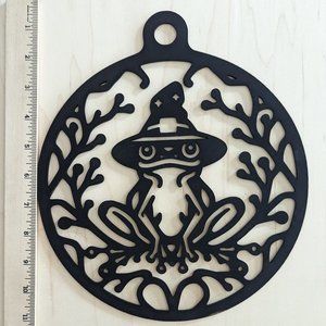 Black Witchy Frog Mandala Wall Hanging